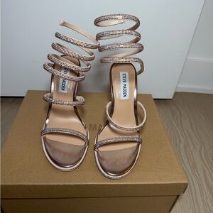 Steve Madden Rose Gold Spiral Wrap High Heel Sandals